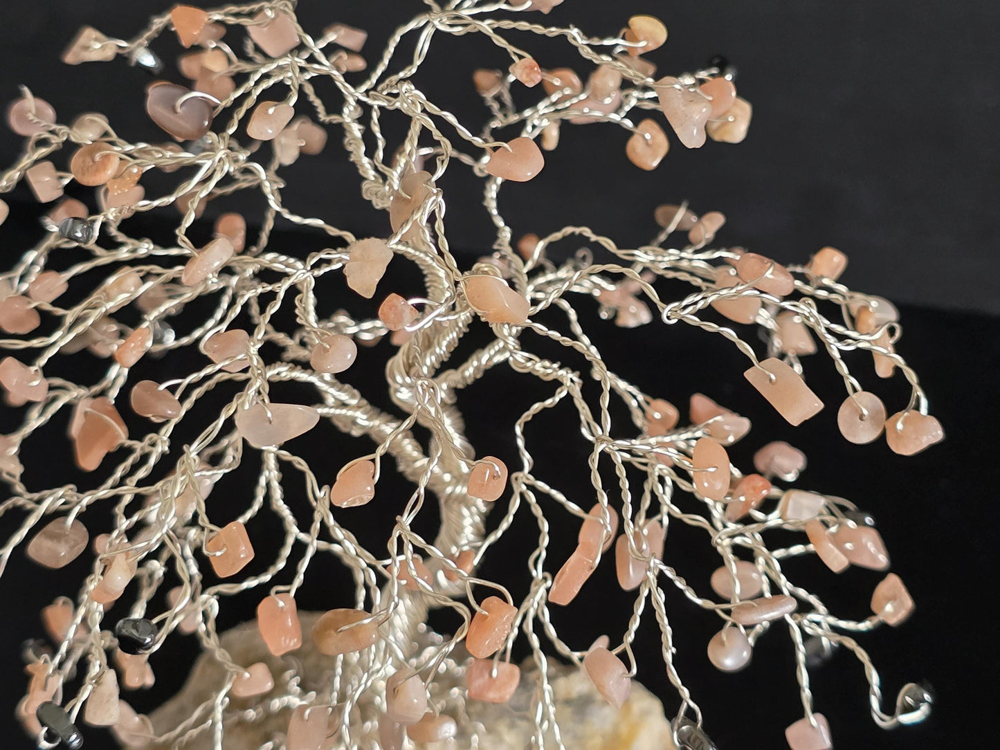 Sunstone Hematite Crystal Tree on Feldspar Rock Base