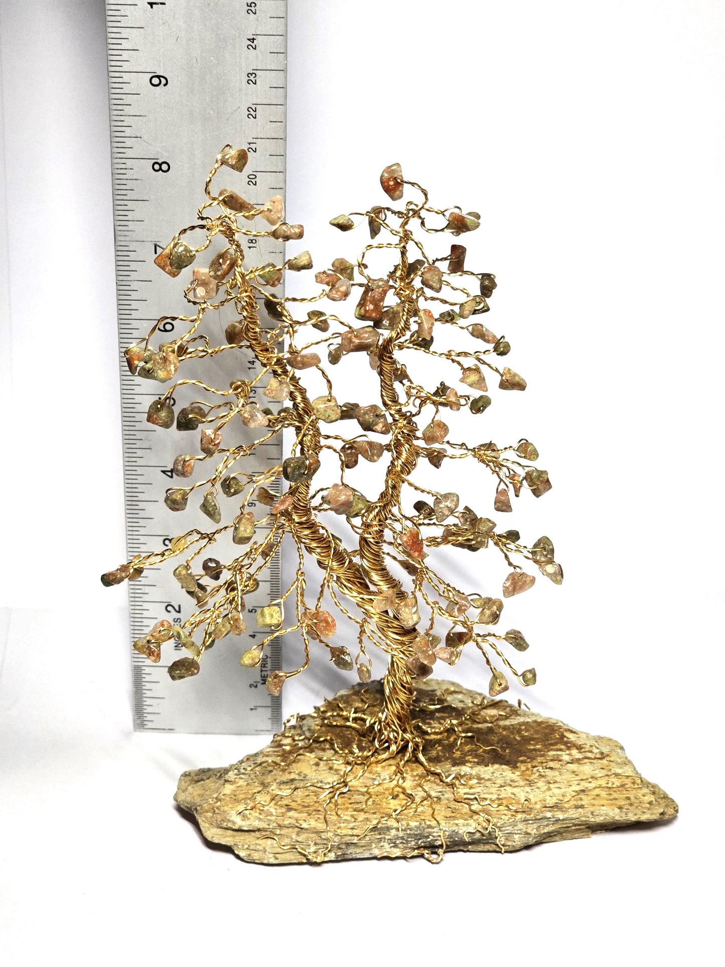 Unique Autumn Jasper Pine Tree Art Sculpture