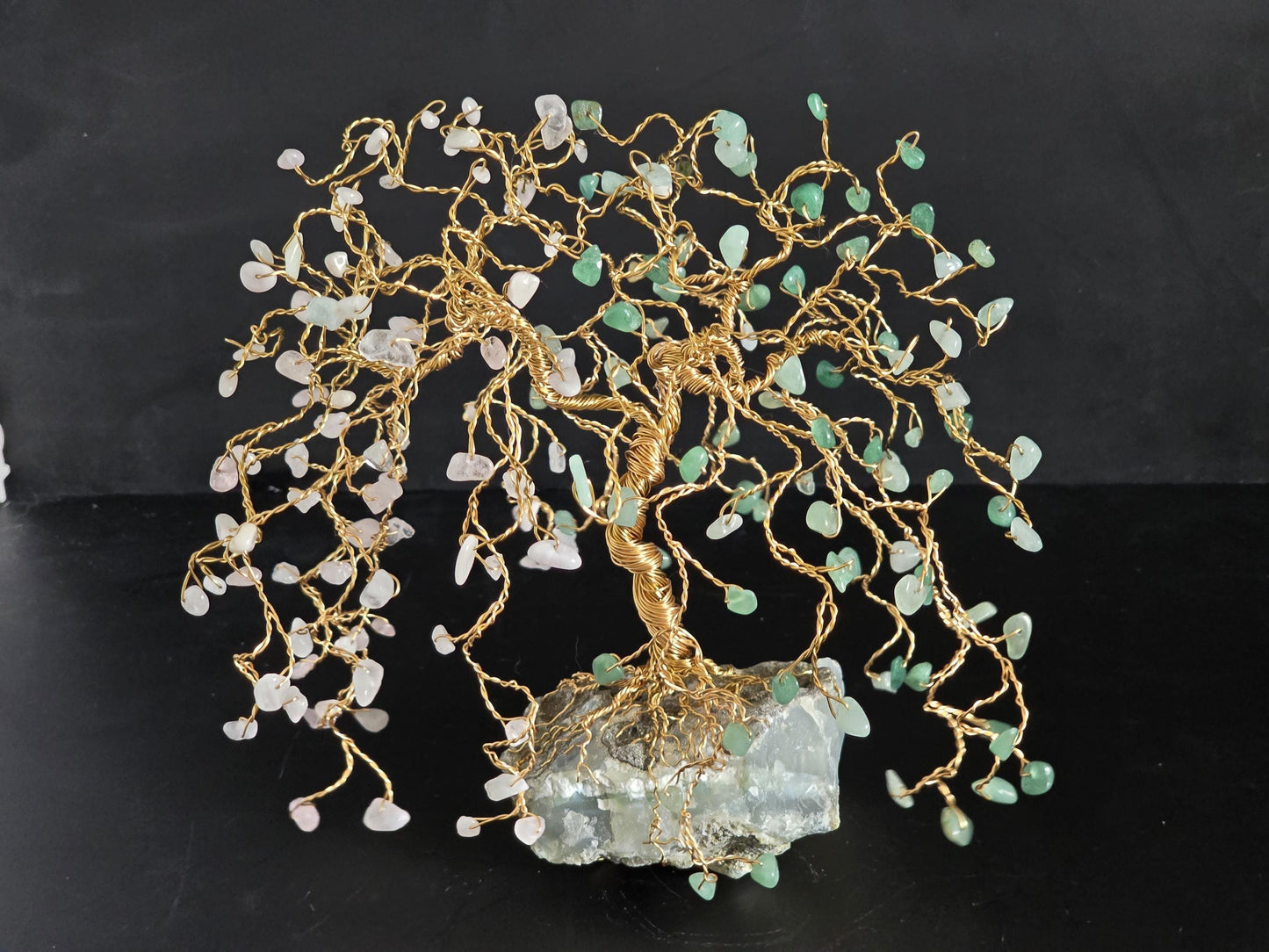 Green Aventurine & Morganite Willow Tree Sculpture