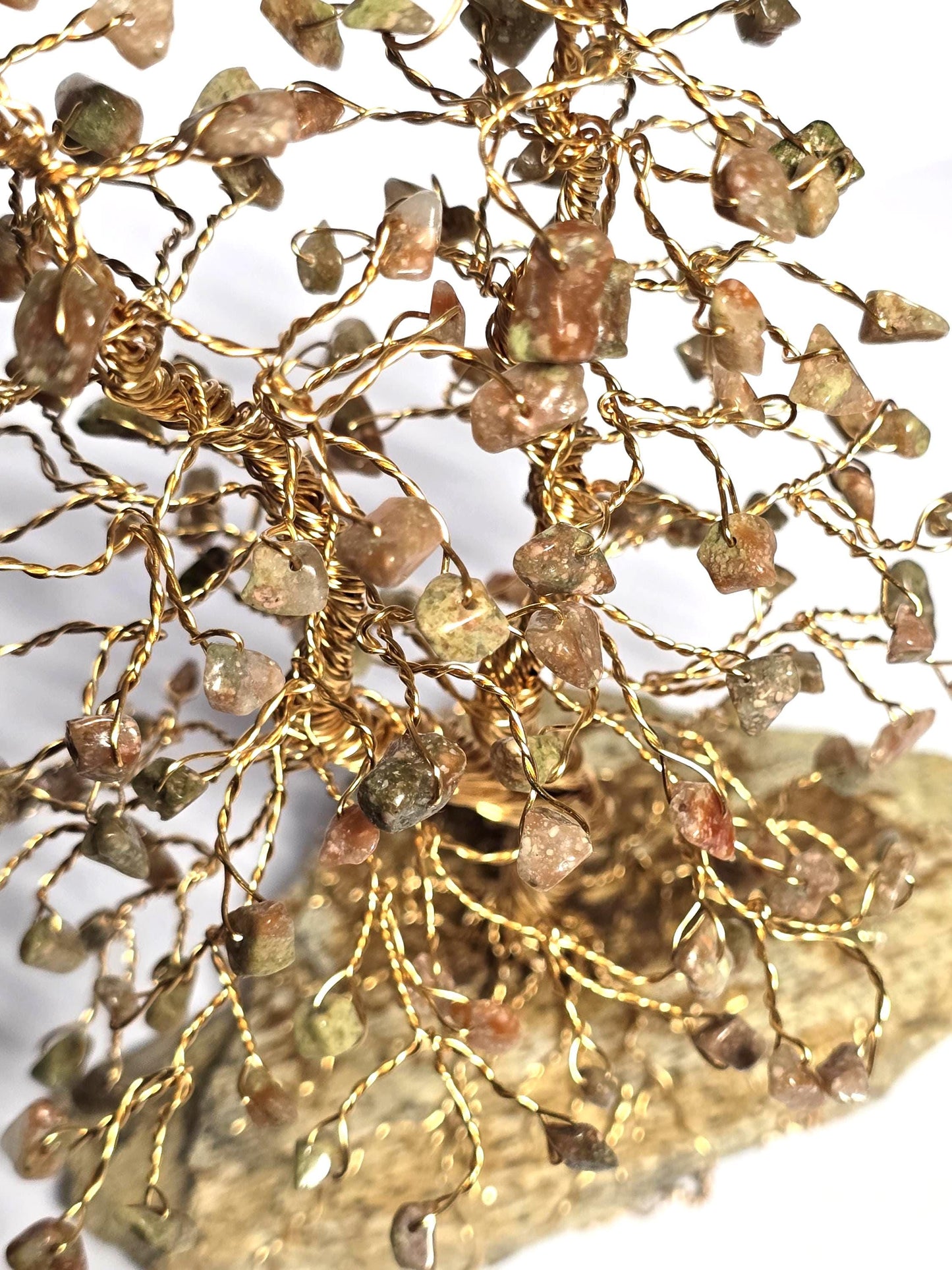 Unique Autumn Jasper Pine Tree Art Sculpture