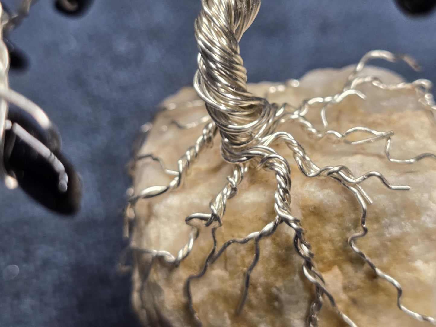 Black Tourmaline Bonsai Crystal Tree on Quartz Rock Base