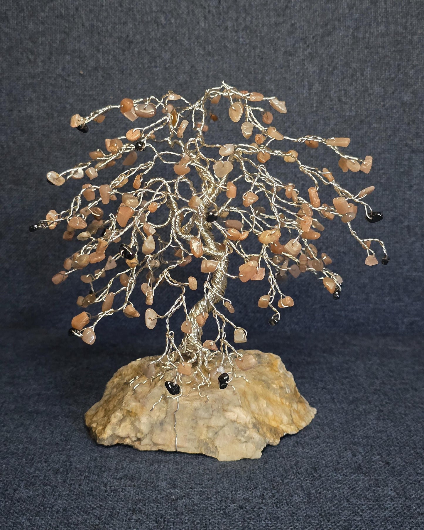 Sunstone Hematite Crystal Tree on Feldspar Rock Base