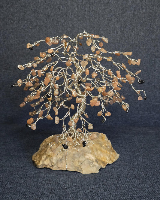 Sunstone Hematite Crystal Tree on Feldspar Rock Base