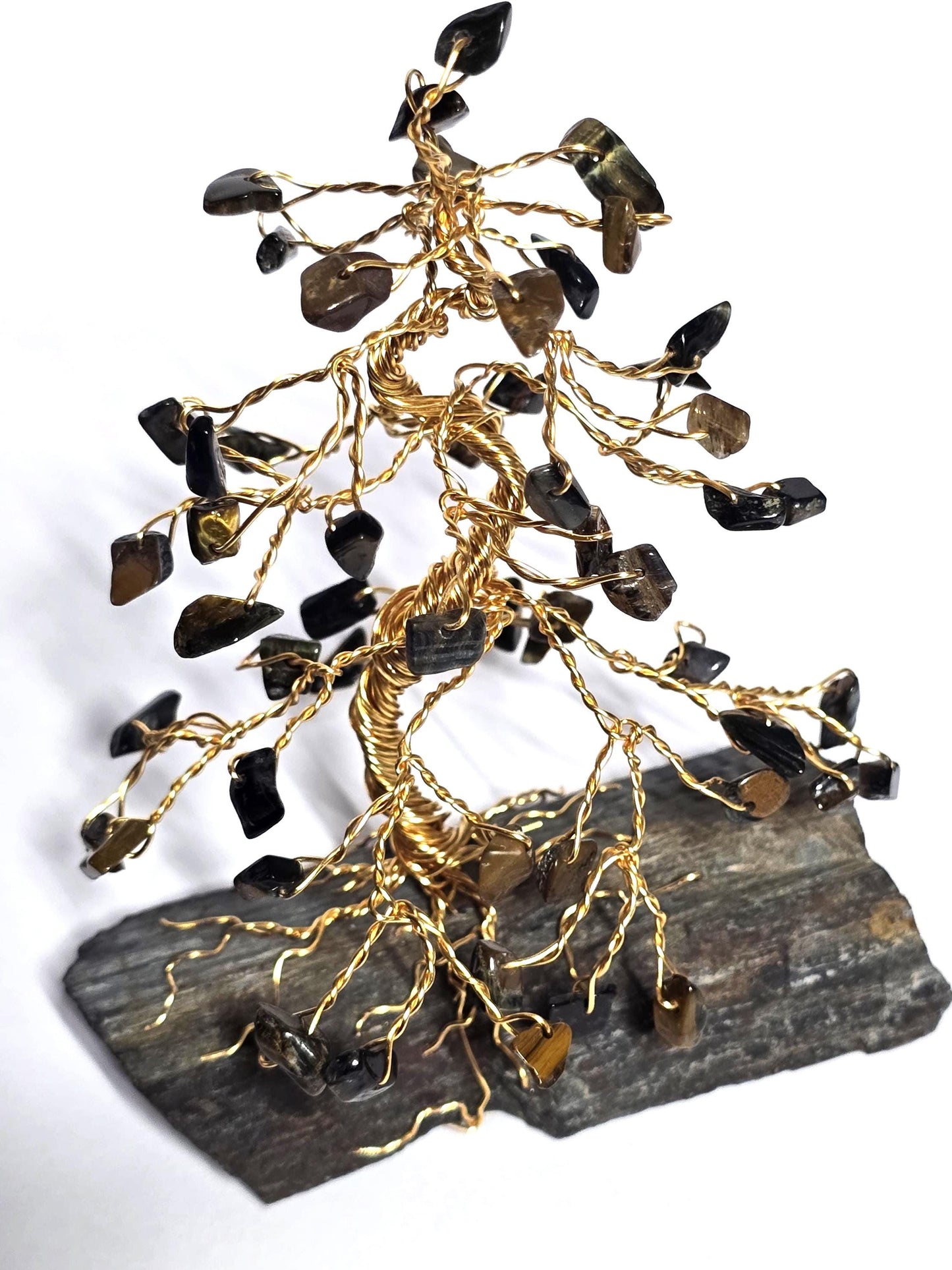 Blue Tigers Eye/Tiger Iron Mini Pine Tree
