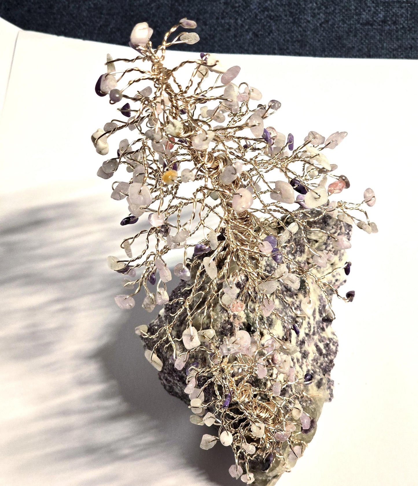 Kunzite & Charoite Wire Tree Sculpture Art