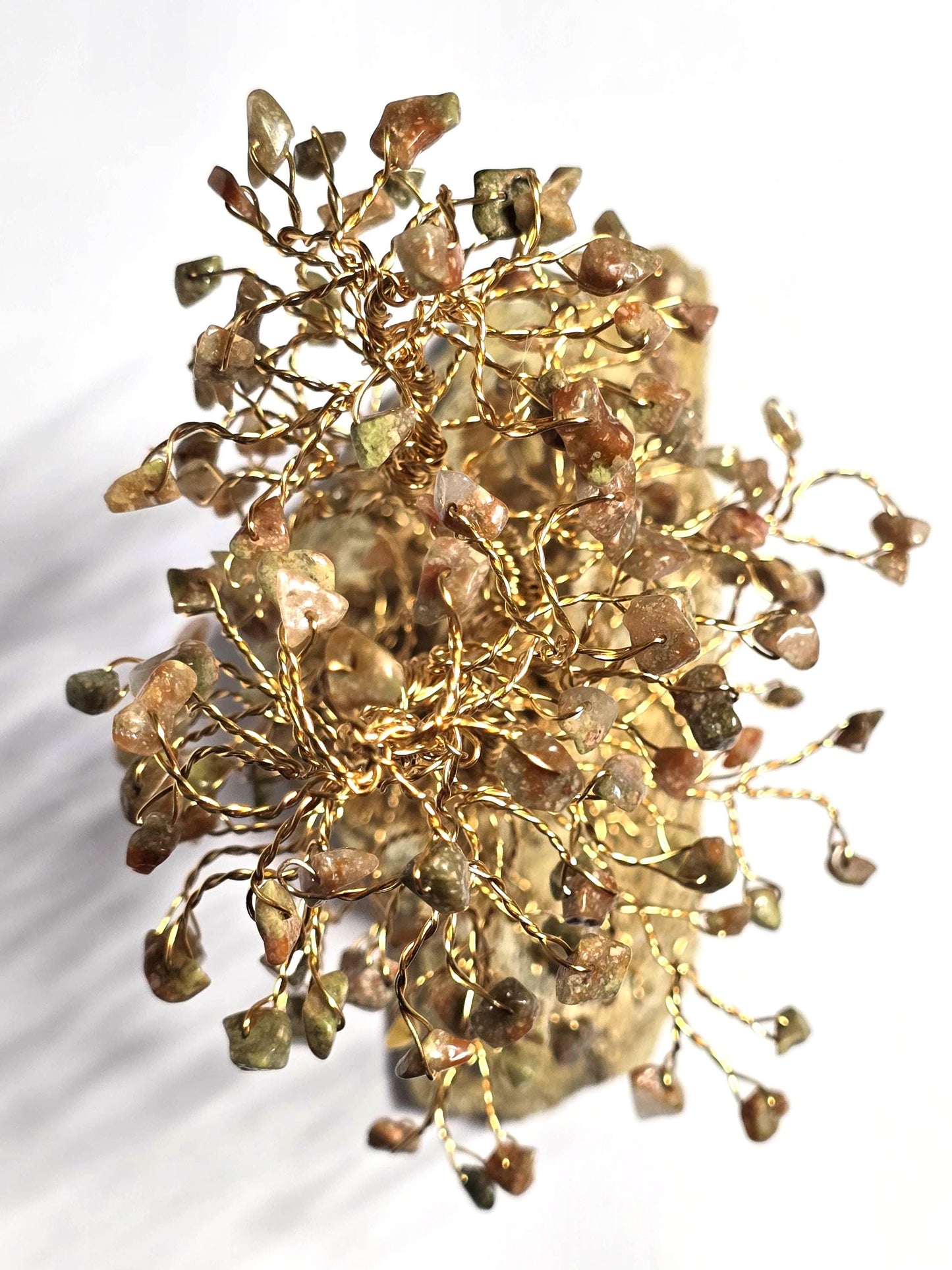 Unique Autumn Jasper Pine Tree Art Sculpture