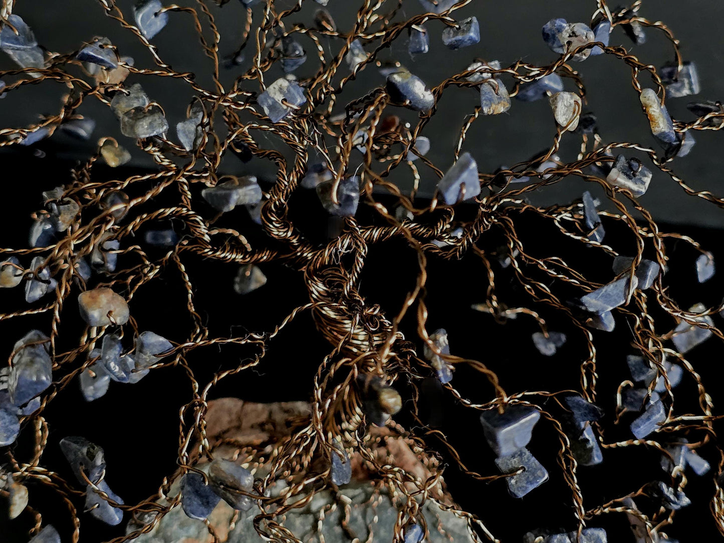 Sapphire Willow Crystal Tree on Dumortierite Rock Base