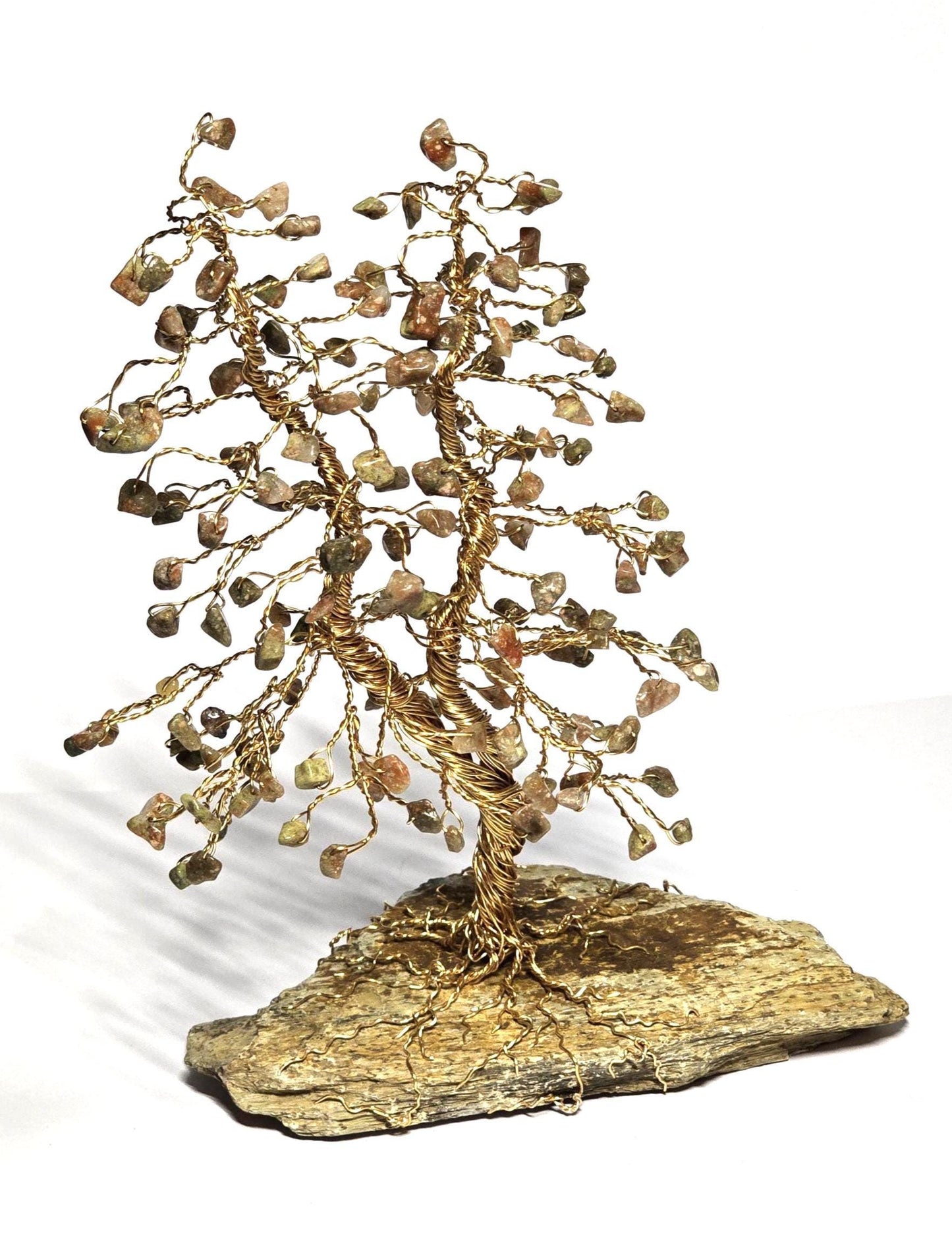 Unique Autumn Jasper Pine Tree Art Sculpture