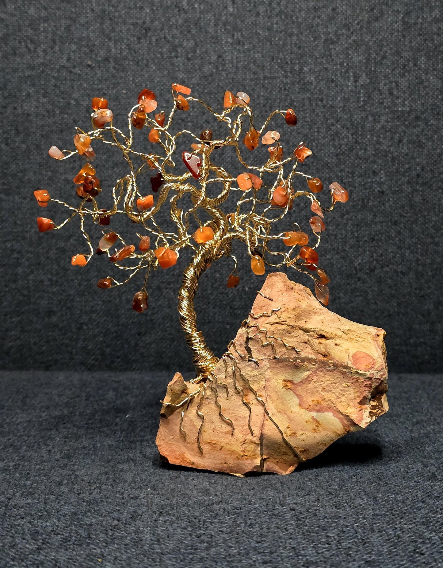Carnelian Crystal Tree on Wonderstone Rock Base