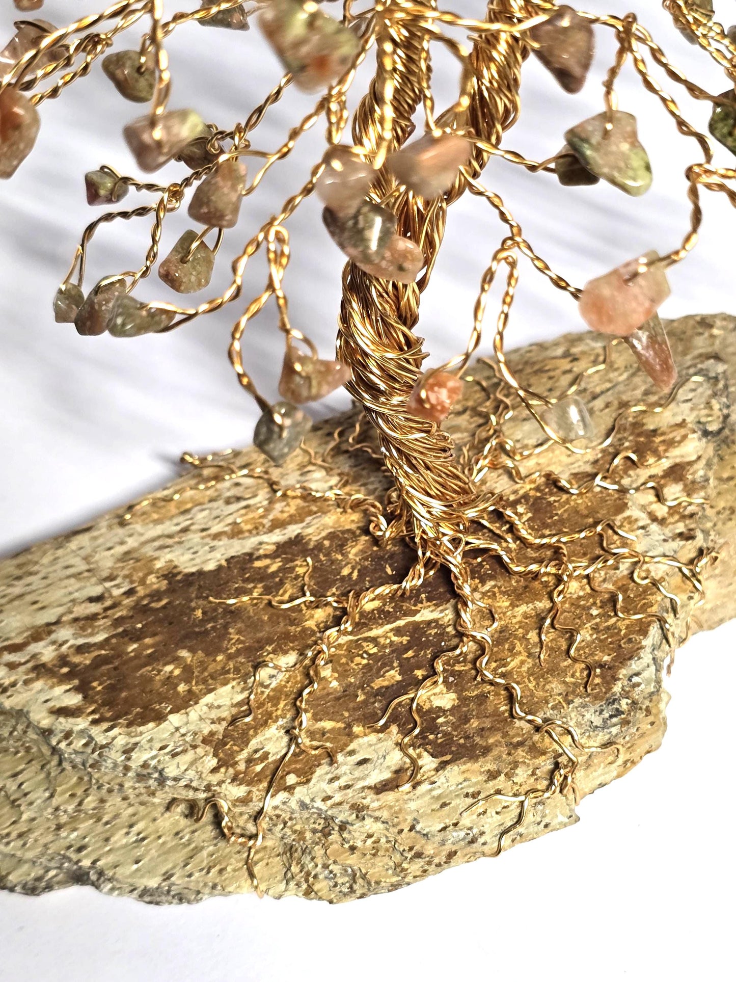 Unique Autumn Jasper Pine Tree Art Sculpture