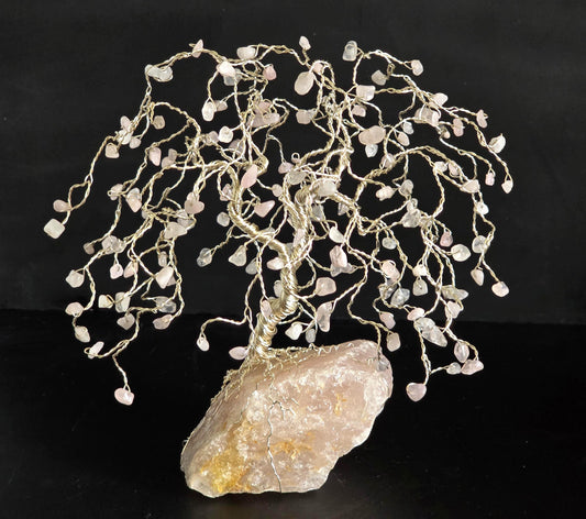Rose Quartz Wispy Willow Crystal Tree