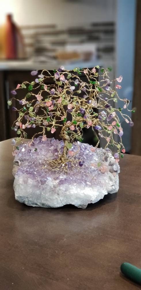 Custom Order Crystal Family Tree Sculpture
