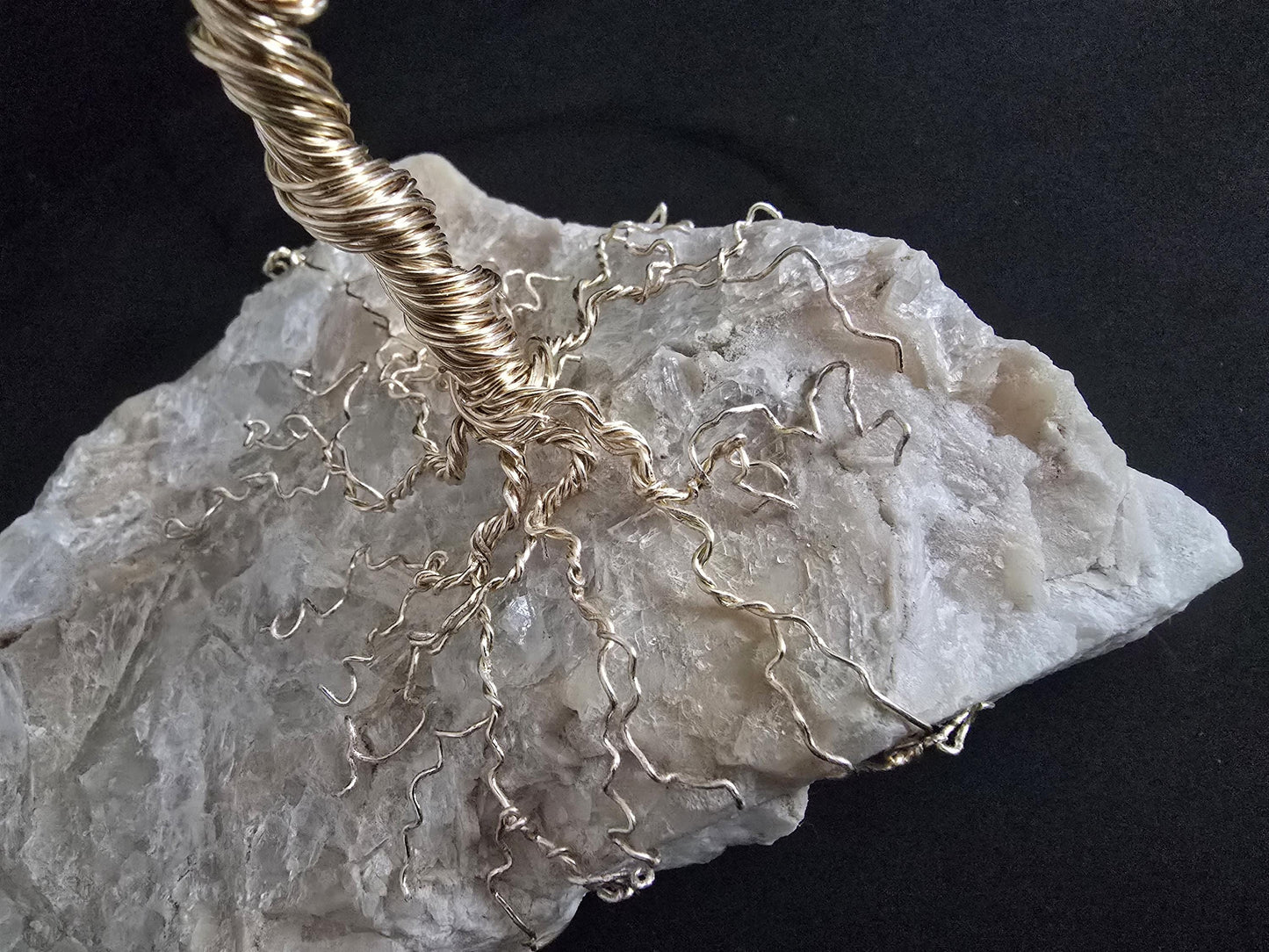 Chakra Willow Gemstone Tree on Quartz Rock Base