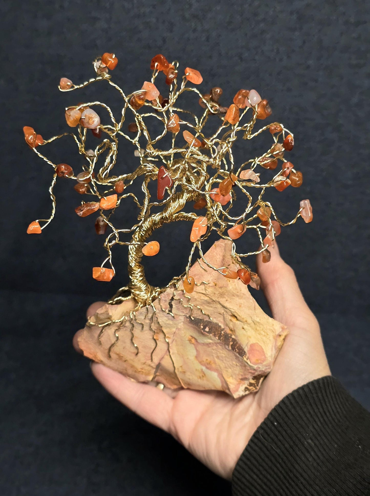 Carnelian Crystal Tree on Wonderstone Rock Base