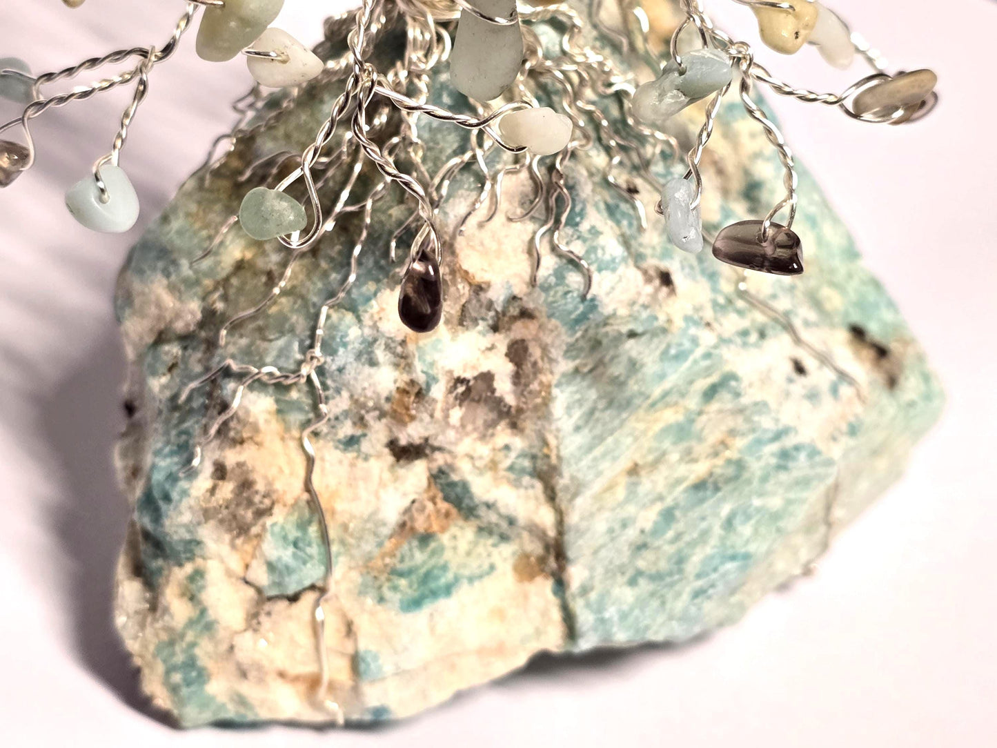 Tall Earthy Amazonite Pine Tree Sculpture Art