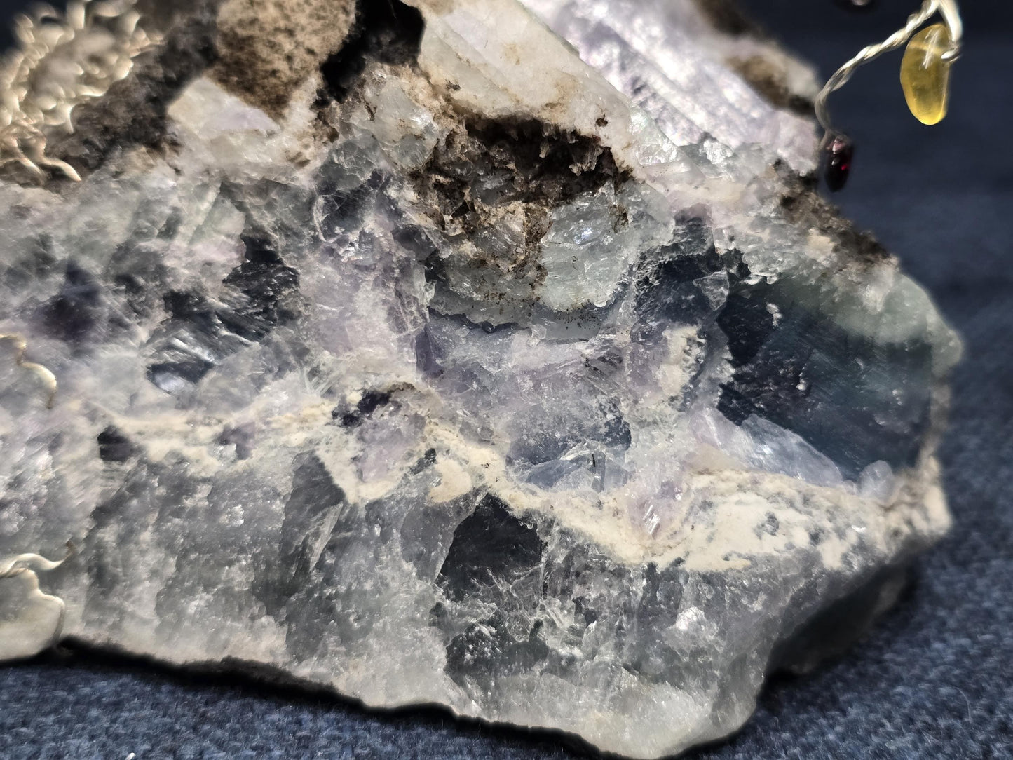 Fluorite Weeping Willow Crystal Tree on Raw Fluorite Base