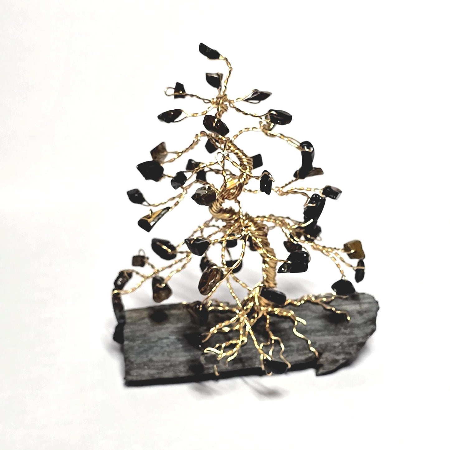 Blue Tigers Eye/Tiger Iron Mini Pine Tree