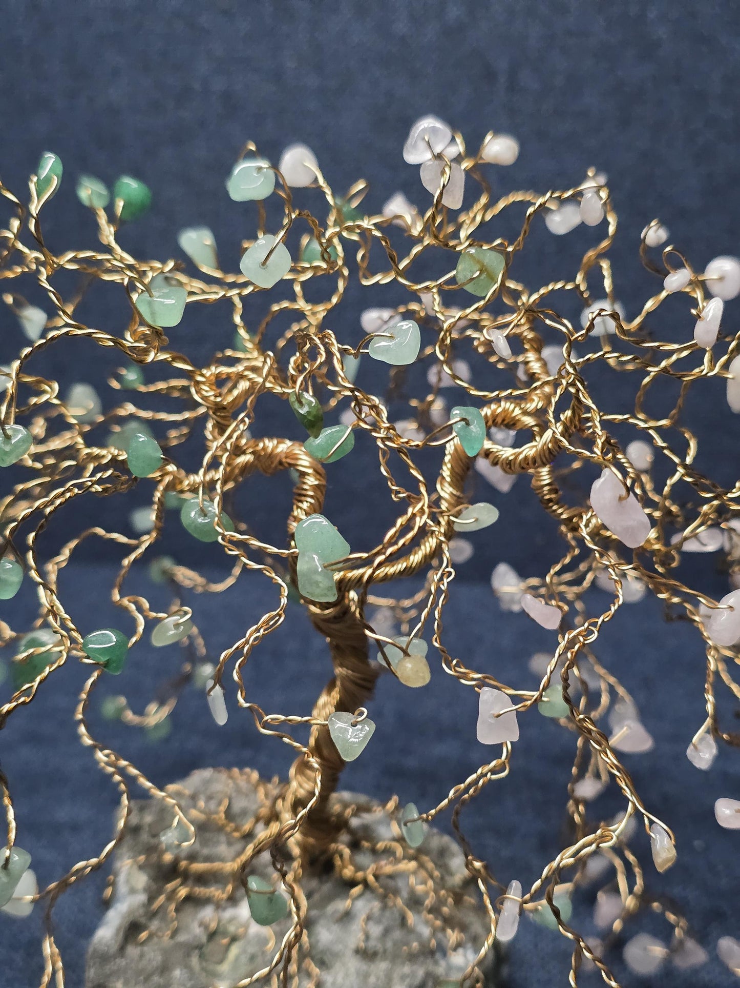Green Aventurine & Morganite Willow Tree Sculpture
