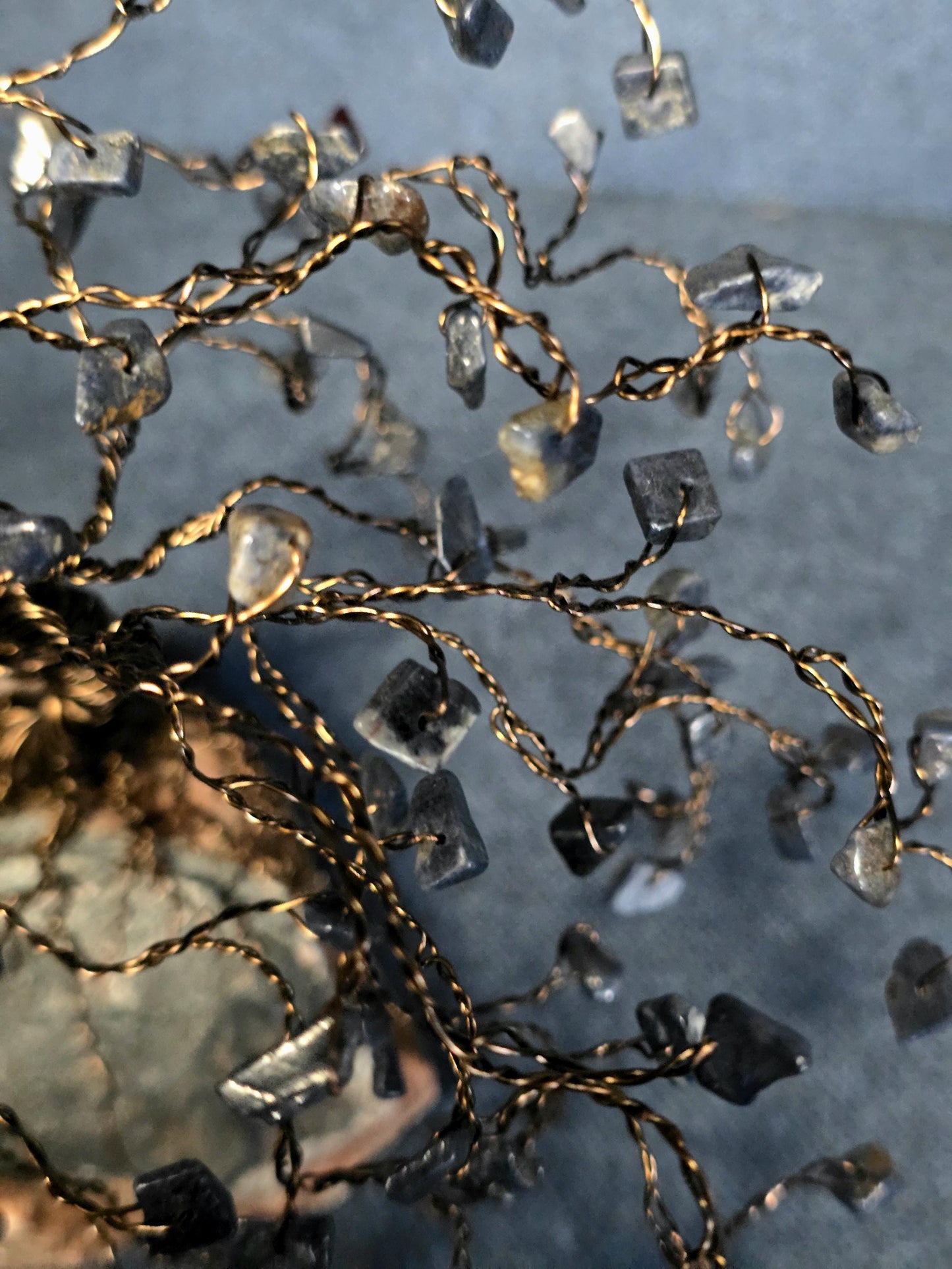 Sapphire Willow Crystal Tree on Dumortierite Rock Base