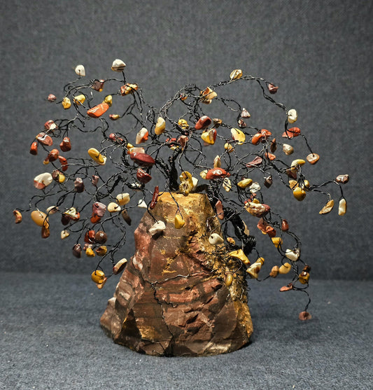 Mookaite Jasper Crystal Wire Tree on Wonderstone Rock Base