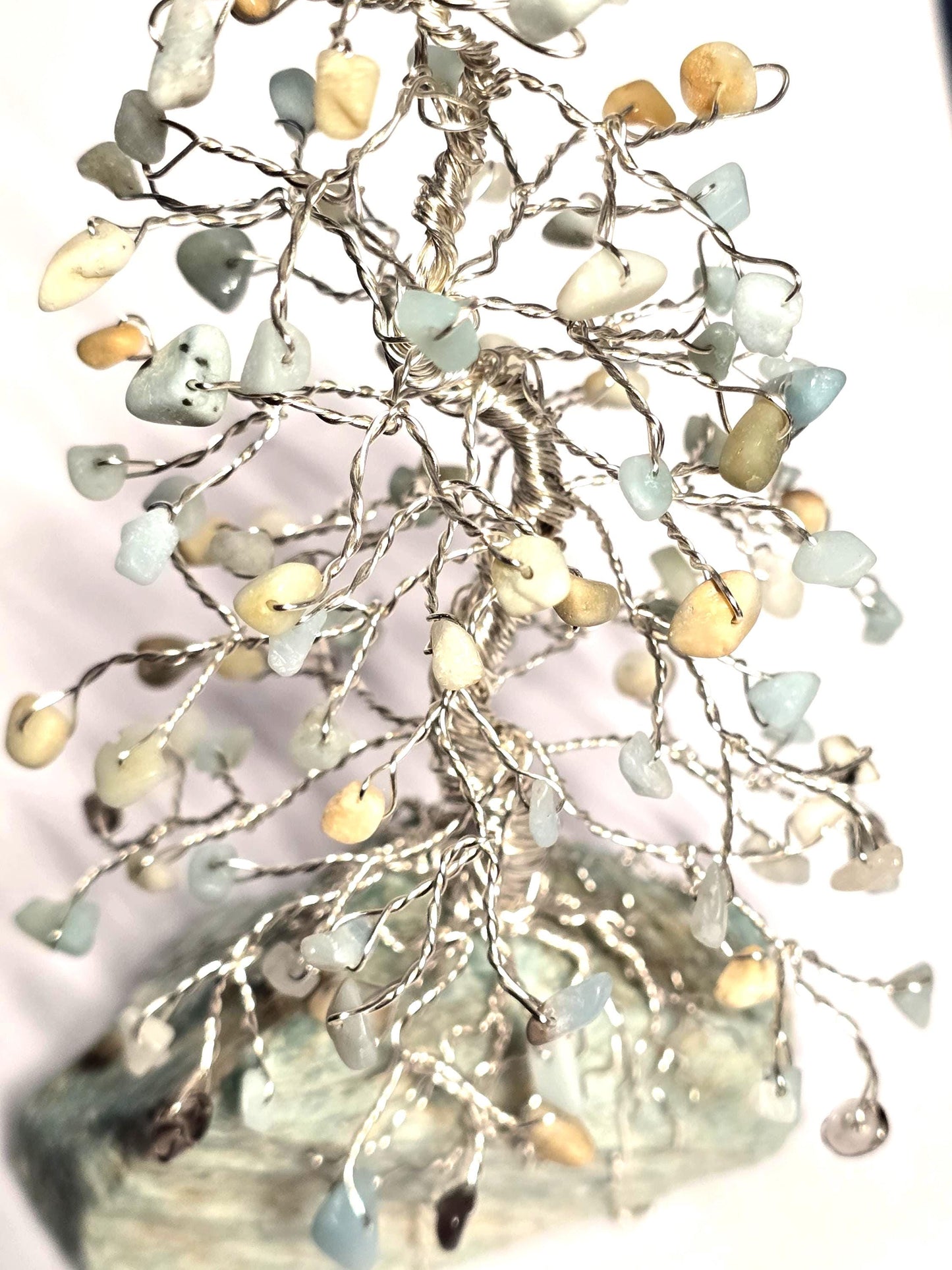 Tall Earthy Amazonite Pine Tree Sculpture Art