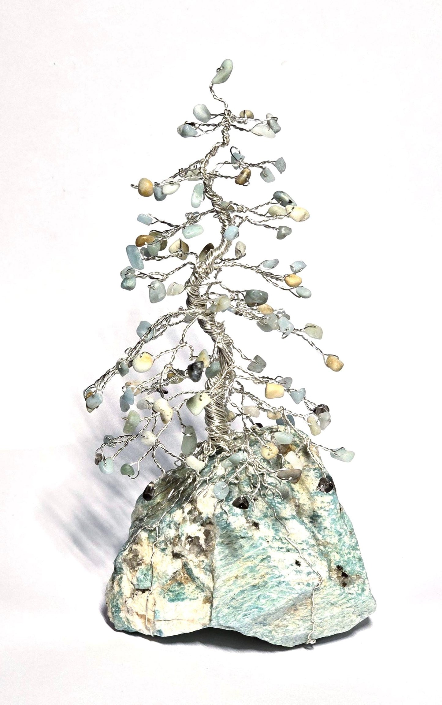 Tall Earthy Amazonite Pine Tree Sculpture Art
