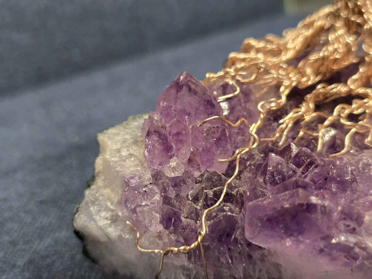 Large 7 Chakra Crystal Tree on Flashy Amethyst Rock Base