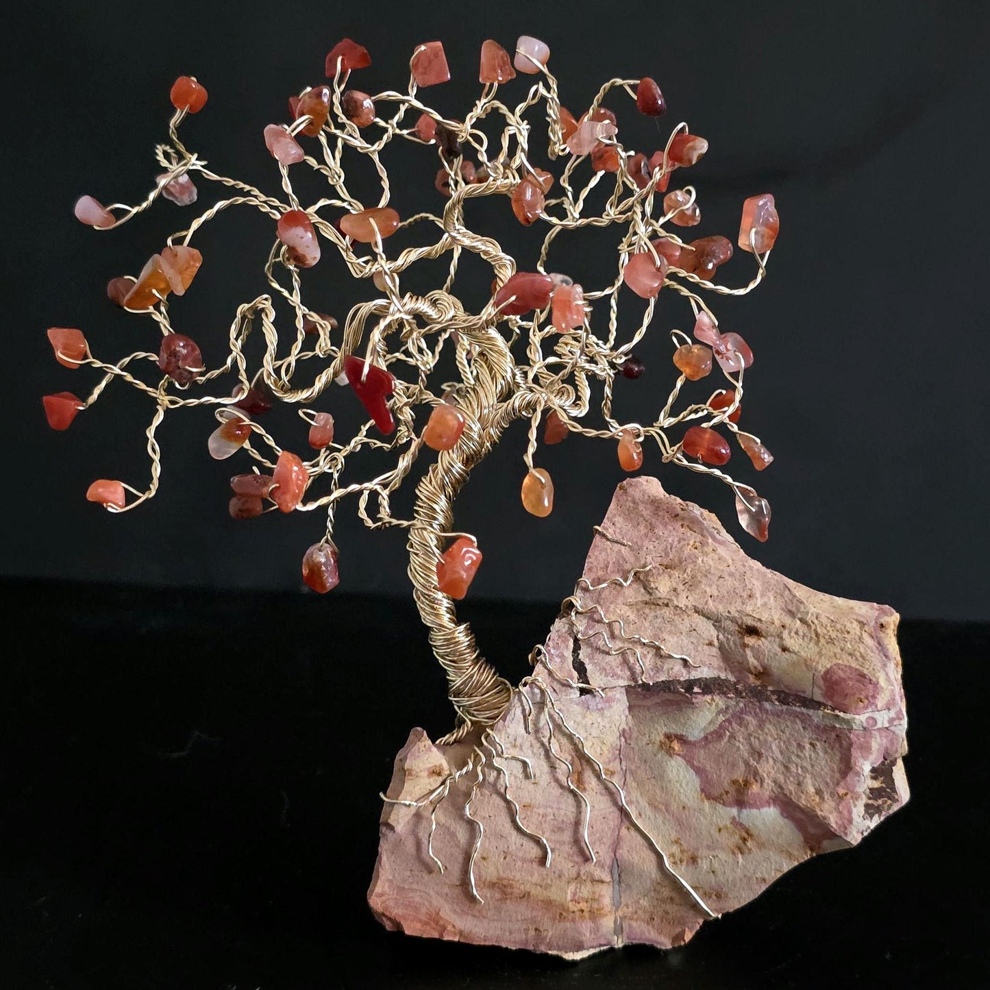 Carnelian Crystal Tree on Wonderstone Rock Base