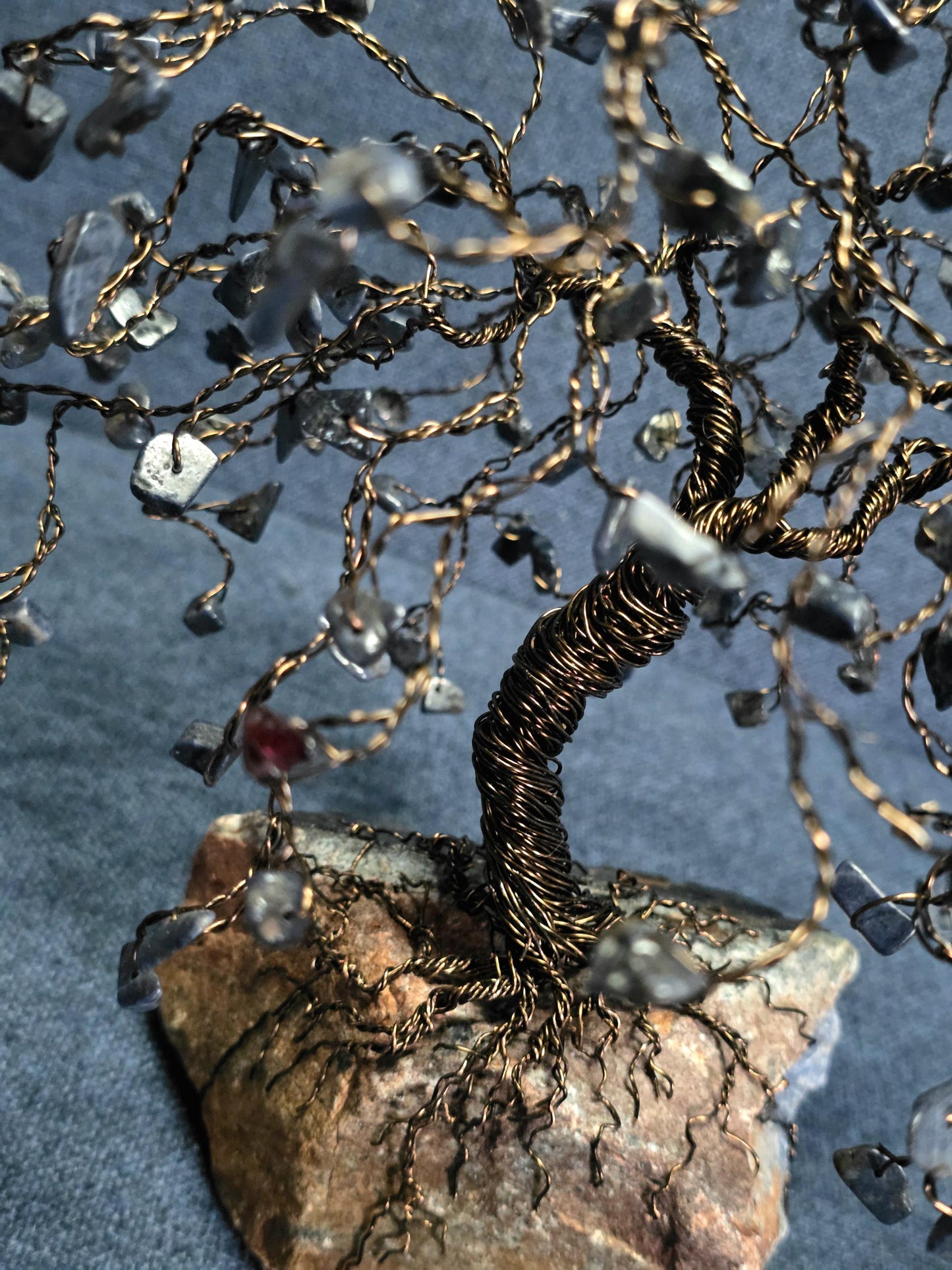 Sapphire Willow Crystal Tree on Dumortierite Rock Base