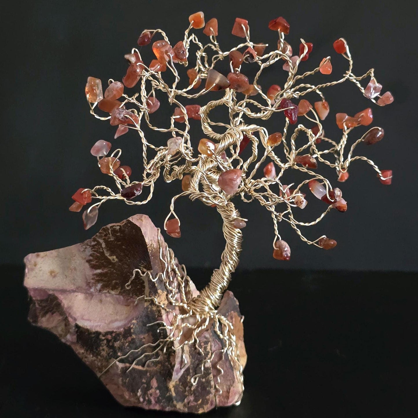 Carnelian Crystal Tree on Wonderstone Rock Base