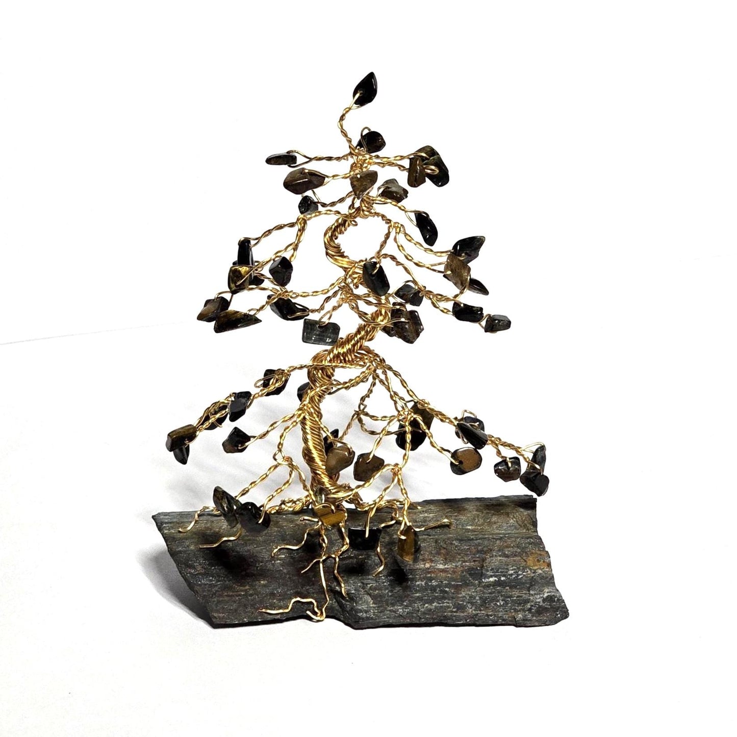 Blue Tigers Eye/Tiger Iron Mini Pine Tree