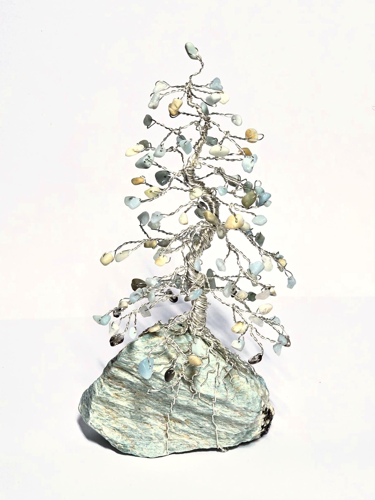 Tall Earthy Amazonite Pine Tree Sculpture Art