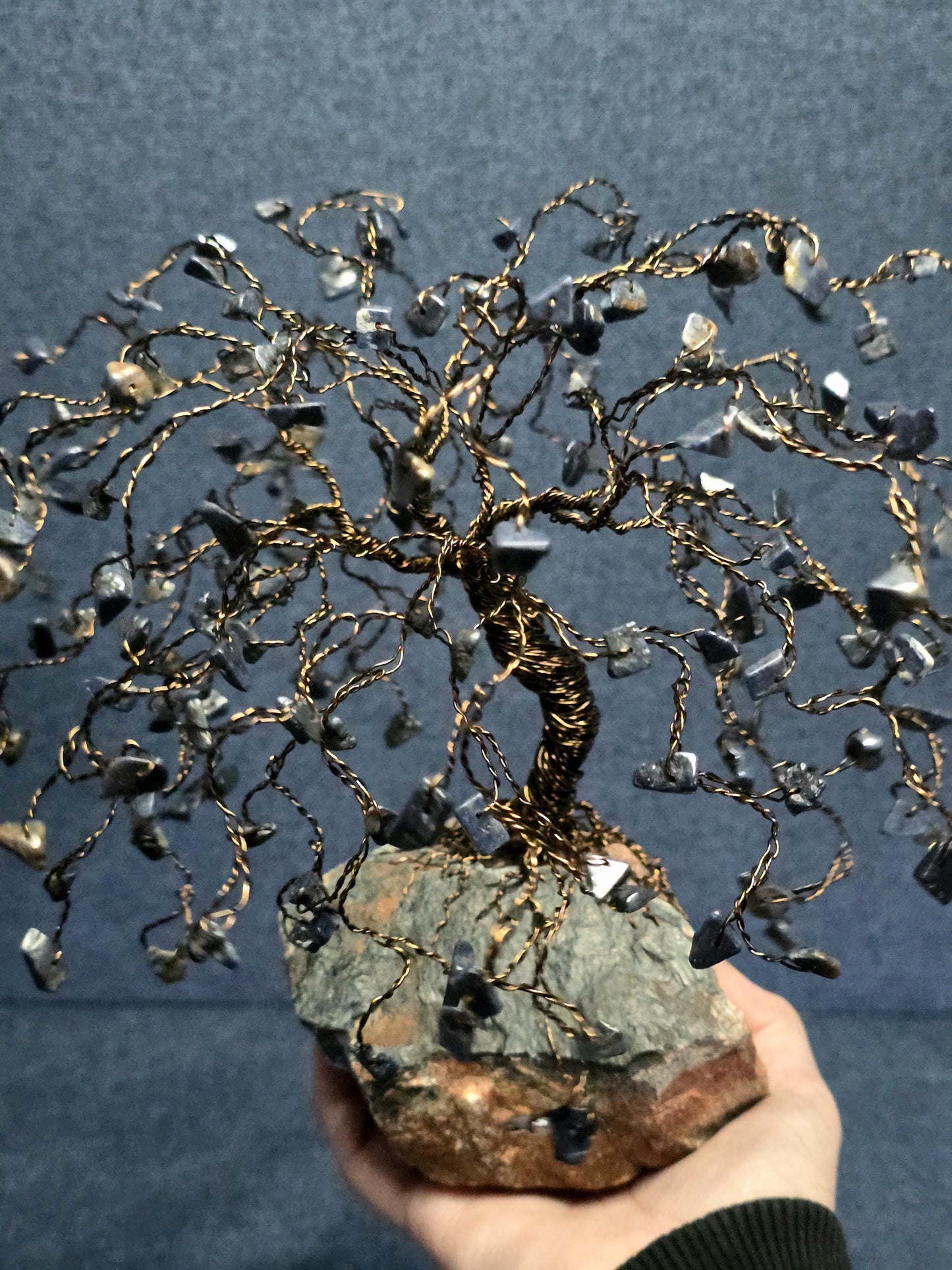 Sapphire Willow Crystal Tree on Dumortierite Rock Base