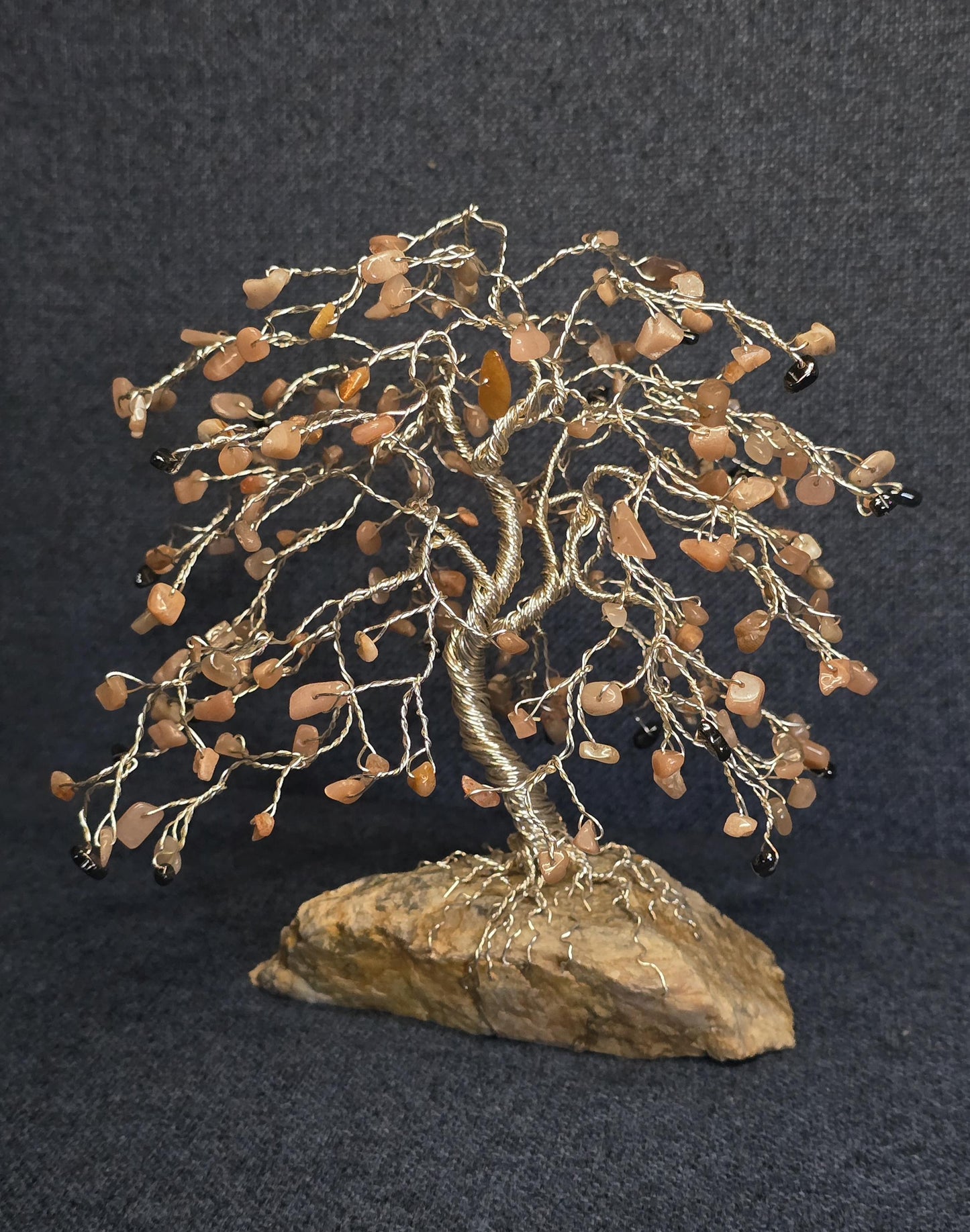 Sunstone Hematite Crystal Tree on Feldspar Rock Base