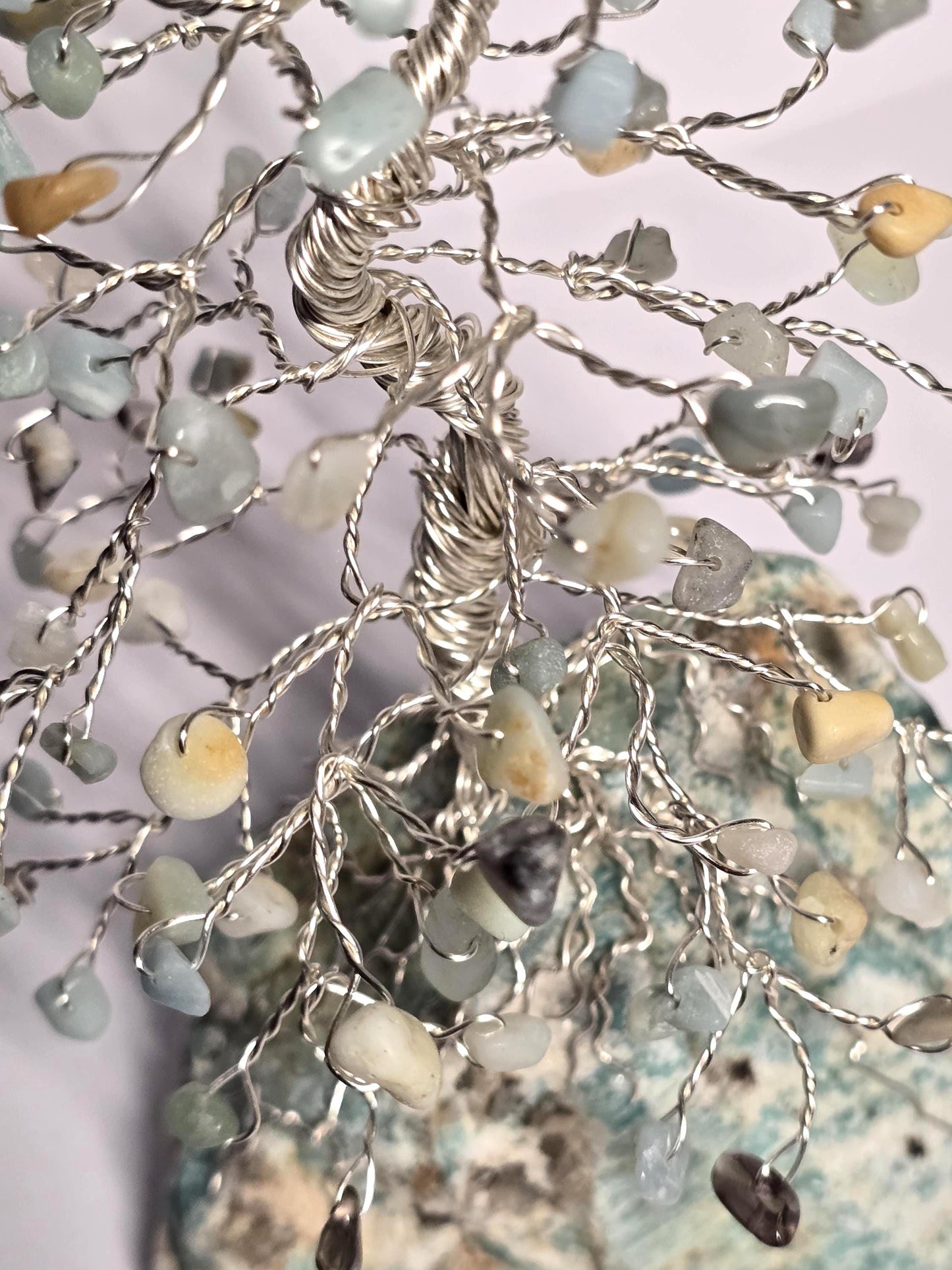 Tall Earthy Amazonite Pine Tree Sculpture Art