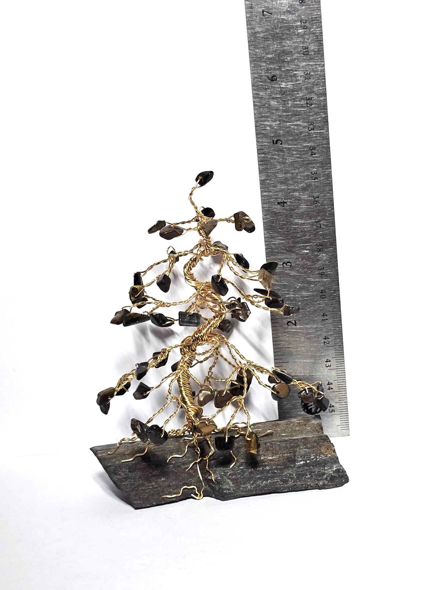 Blue Tigers Eye/Tiger Iron Mini Pine Tree