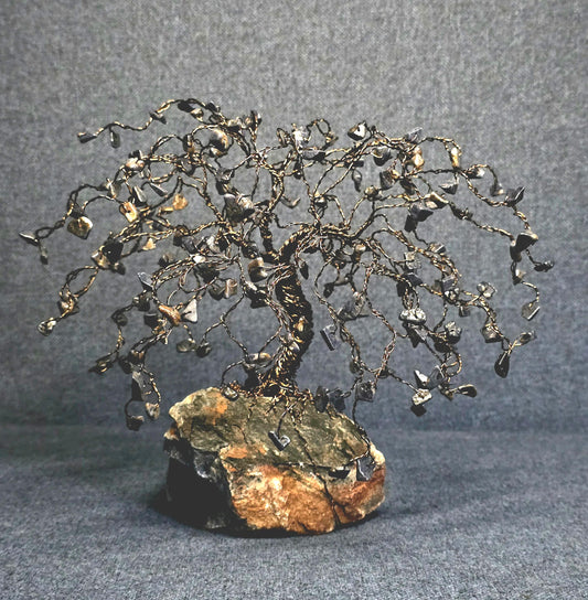 Sapphire Willow Crystal Tree on Dumortierite Rock Base