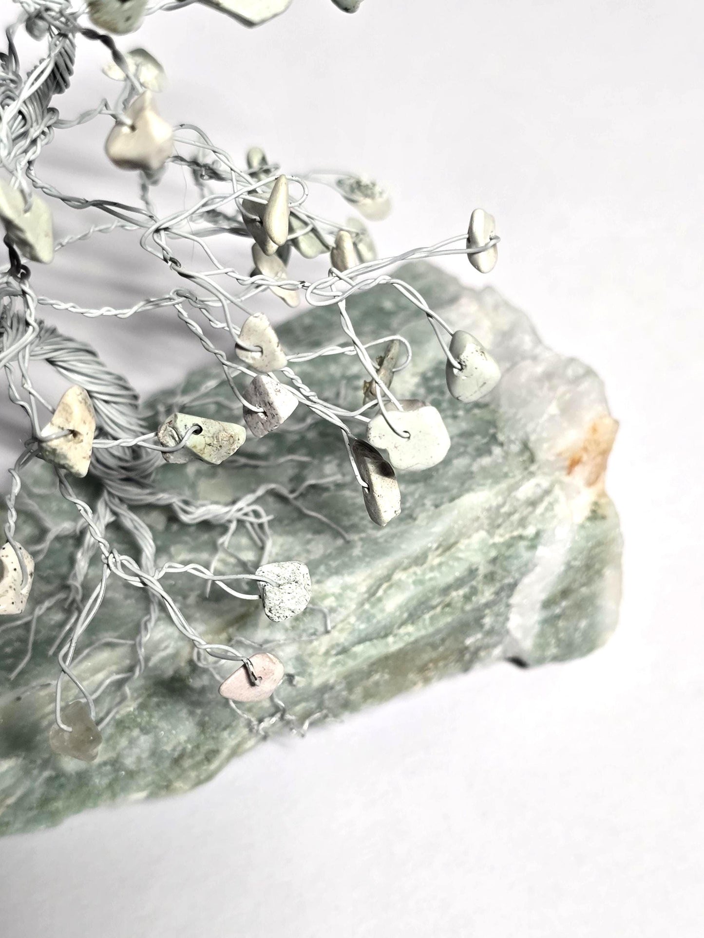 Multi Agate Mini Pine Gem Tree with White & Green Gems