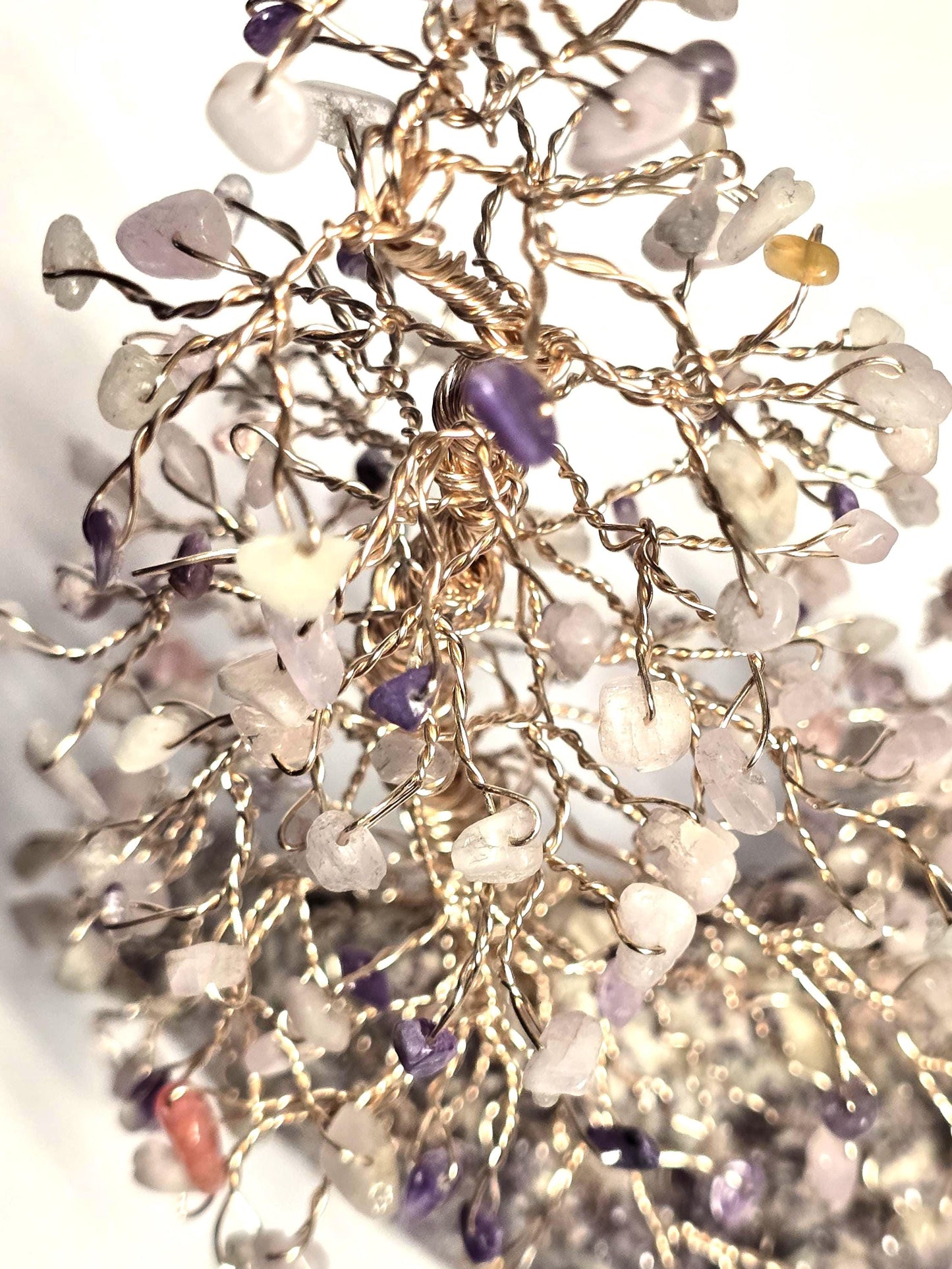 Kunzite & Charoite Wire Tree Sculpture Art