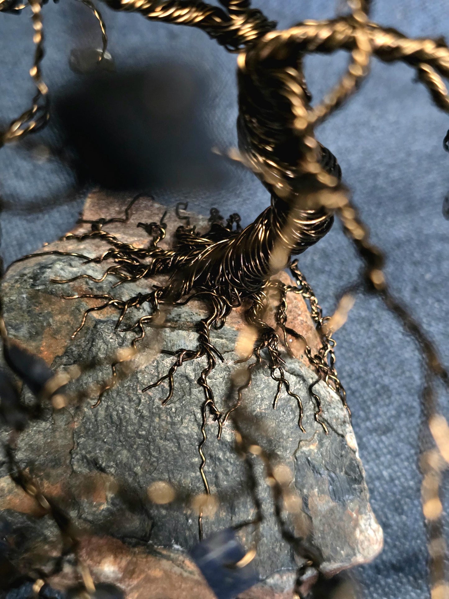 Sapphire Willow Crystal Tree on Dumortierite Rock Base