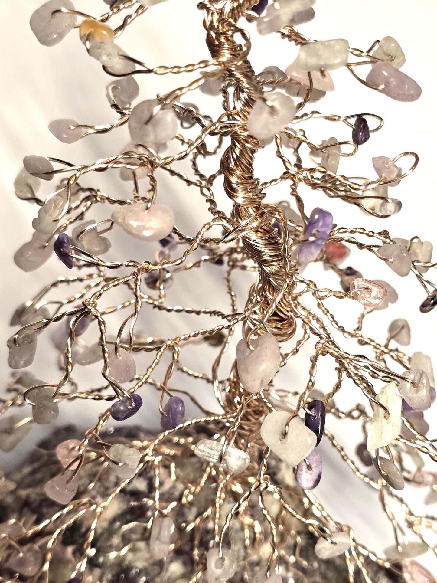Kunzite & Charoite Wire Tree Sculpture Art