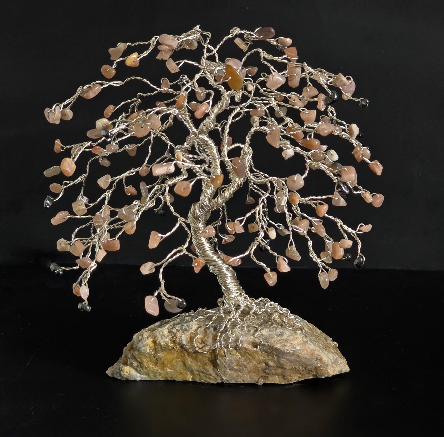 Sunstone Hematite Crystal Tree on Feldspar Rock Base
