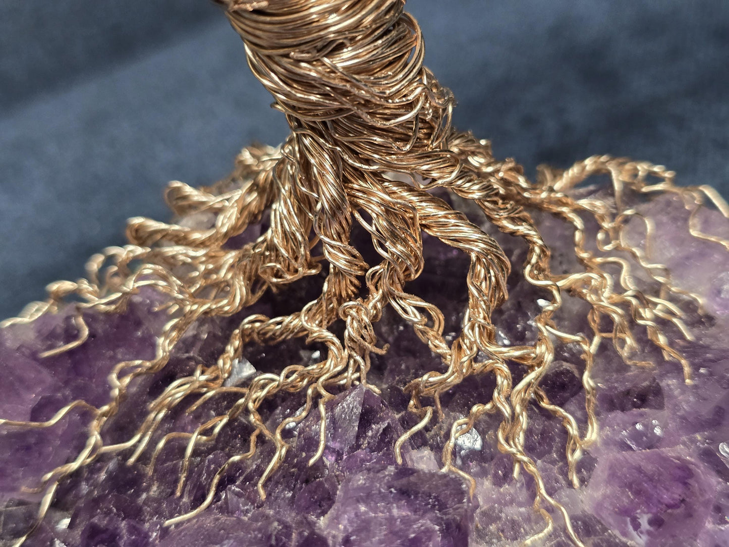 Large 7 Chakra Crystal Tree on Flashy Amethyst Rock Base