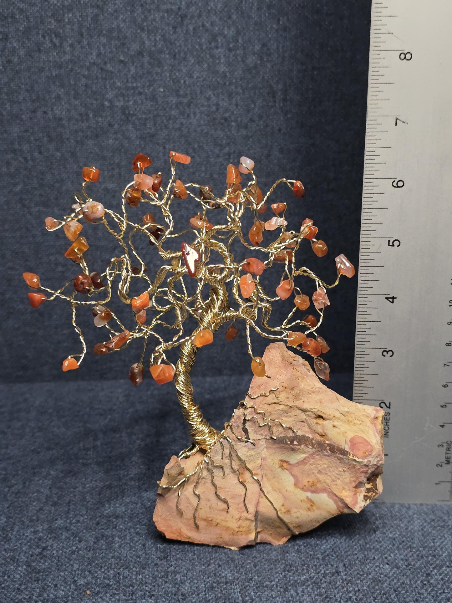 Carnelian Crystal Tree on Wonderstone Rock Base