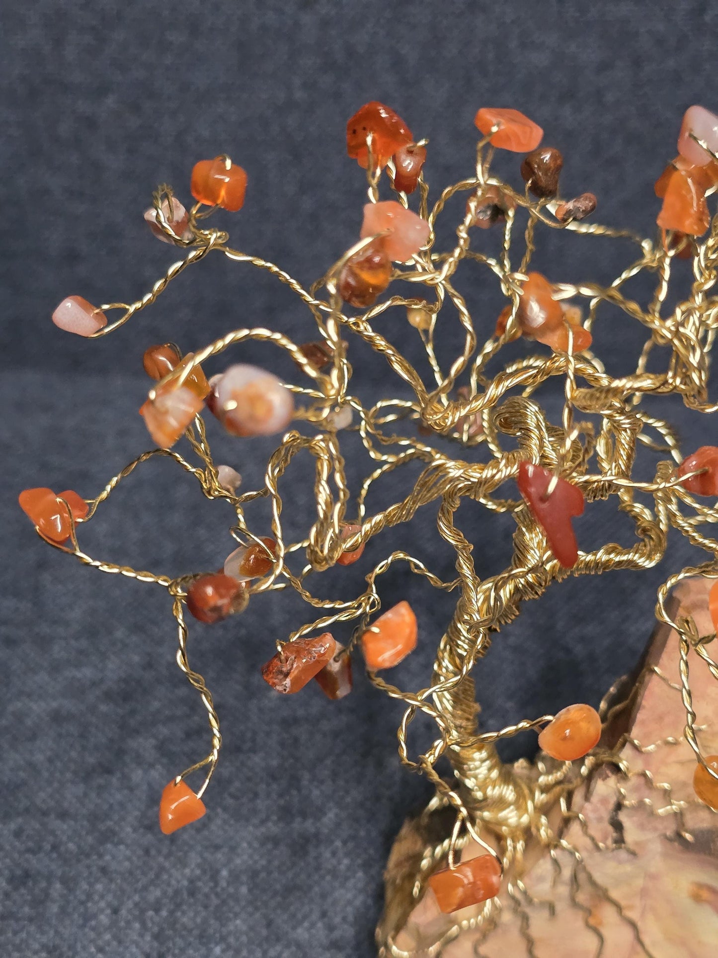 Carnelian Crystal Tree on Wonderstone Rock Base