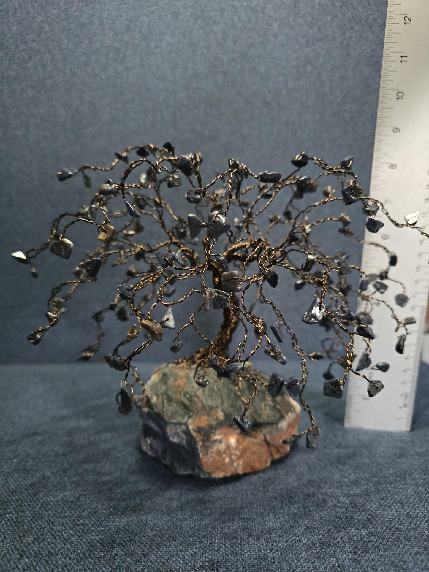 Sapphire Willow Crystal Tree on Dumortierite Rock Base