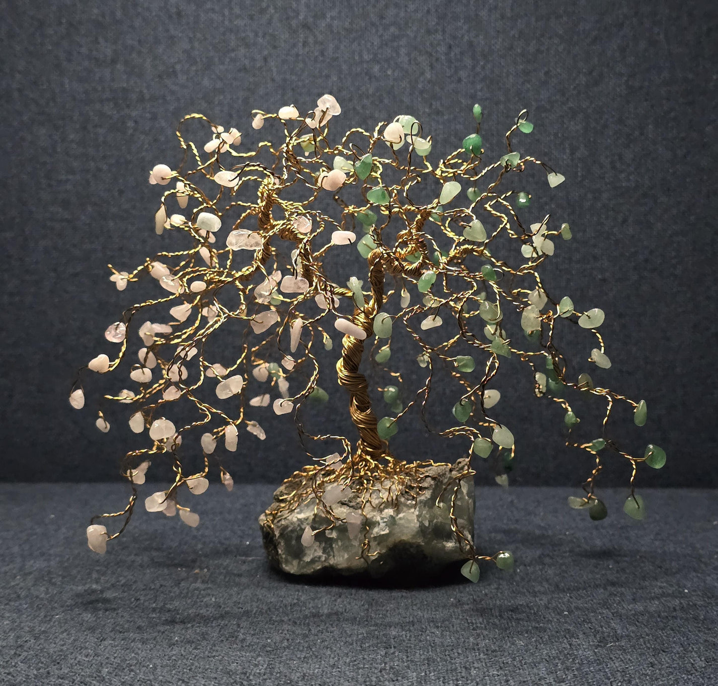 Green Aventurine & Morganite Willow Tree Sculpture